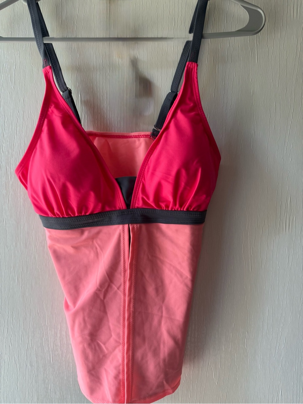 Pink Two-Tone Active Tankini Top